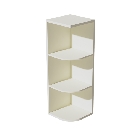 OE1236-SSAW  Wall End 4 Shelf Cabinet - Shaker Style - Swan White   12"W x 30"H x 12"D