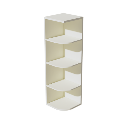 OE1242-SSAW  Wall End 4 Shelf Cabinet - Shaker Style - Swan White   12"W x 36"H x 12"D