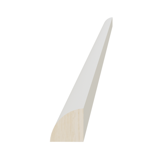 QRM-SSAW  Quarter Round Shoe Molding - Shaker Style - Swan White   12"W x 42"H x 12"D