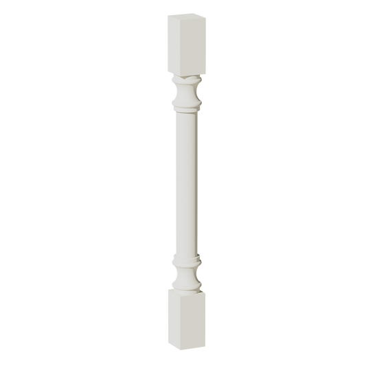 RP336-SSAW  Round Roman Pillar - Shaker Style - Swan White   1-1/2"W x 96"H x 24"D