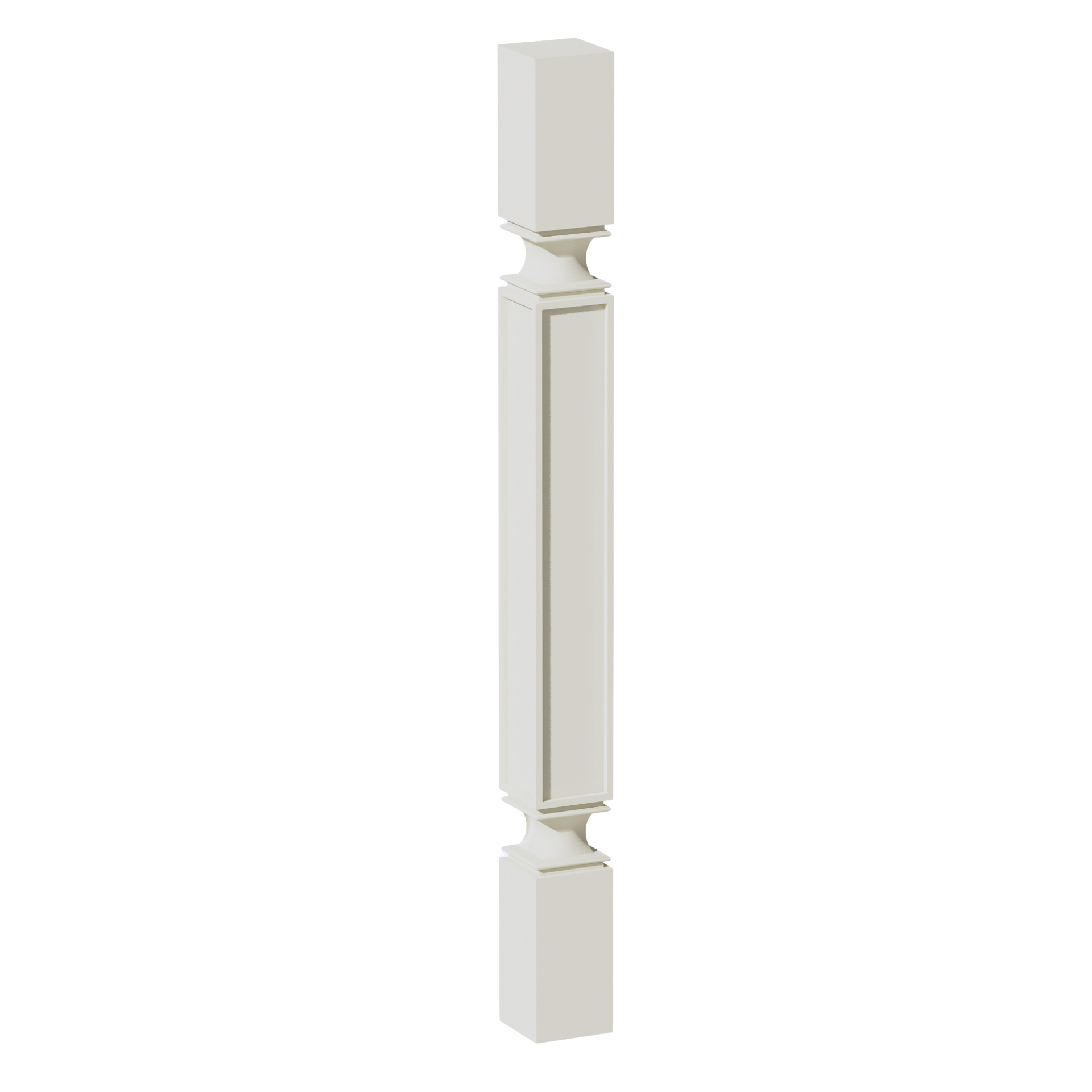 SP336-SSAW  Square Roman Pillar - Shaker Style - Swan White   96"W x 3/4"H x 1/4"D