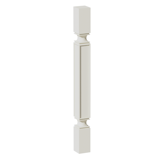 SP336-SSAW  Square Roman Pillar - Shaker Style - Swan White   96"W x 3/4"H x 1/4"D