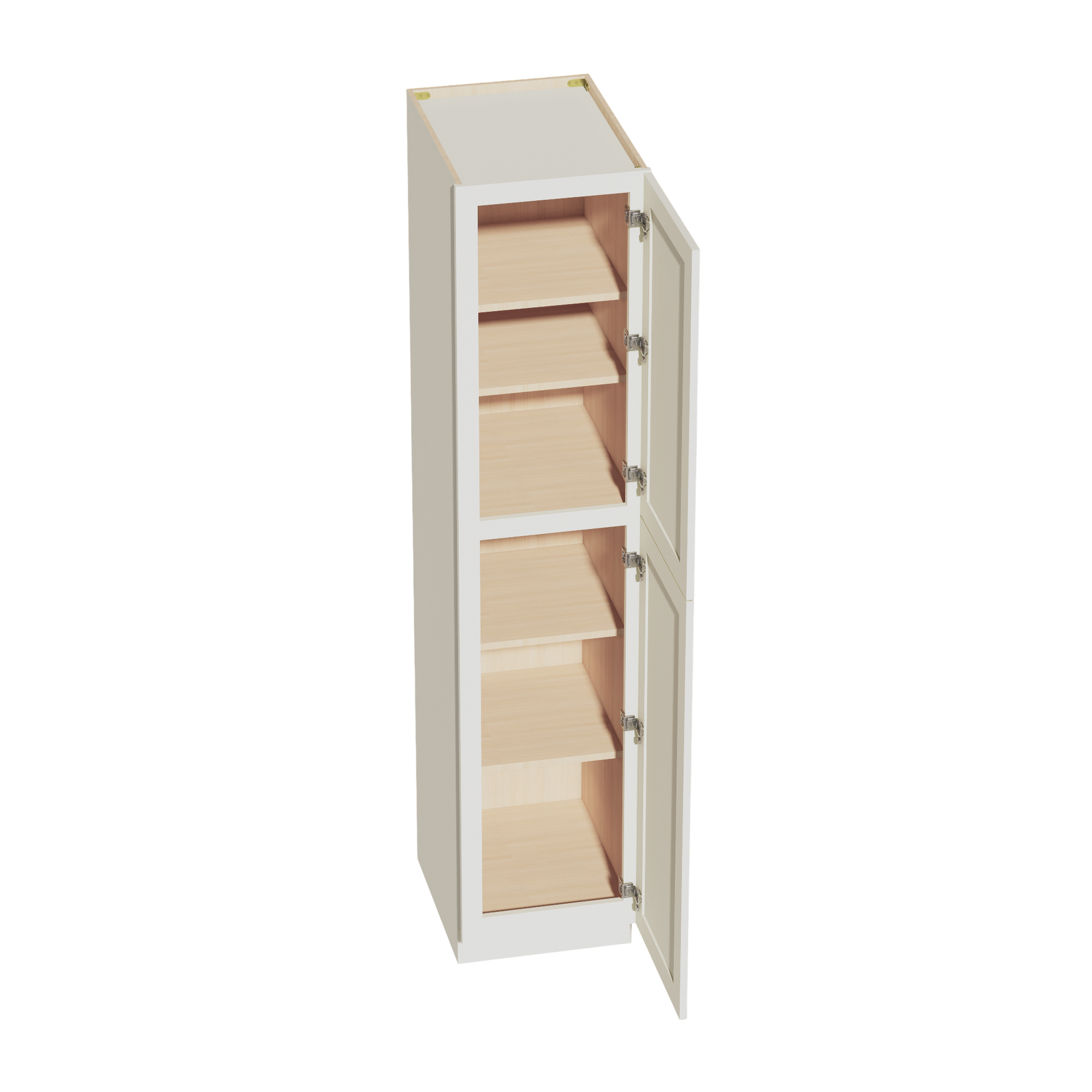 TP1884-SSAW  Tall Shelf Pantry Cabinet 2 Door & 6 Sheleves - Shaker Style - Swan White    x  x