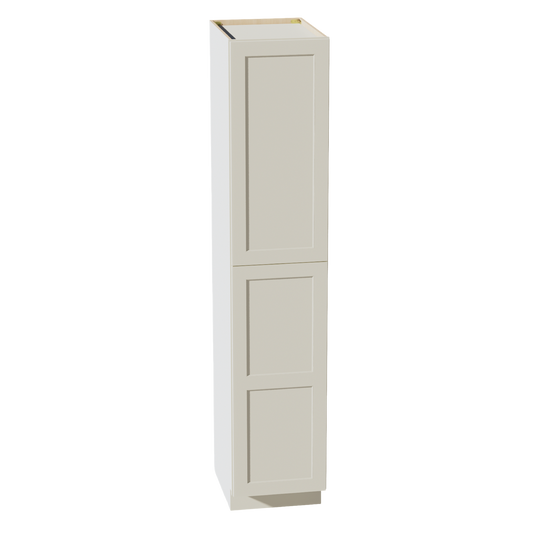 TP1890-SSAW  Tall Shelf Pantry Cabinet 2 Door & 6 Sheleves - Shaker Style - Swan White   18"W x 84"H x 24"D