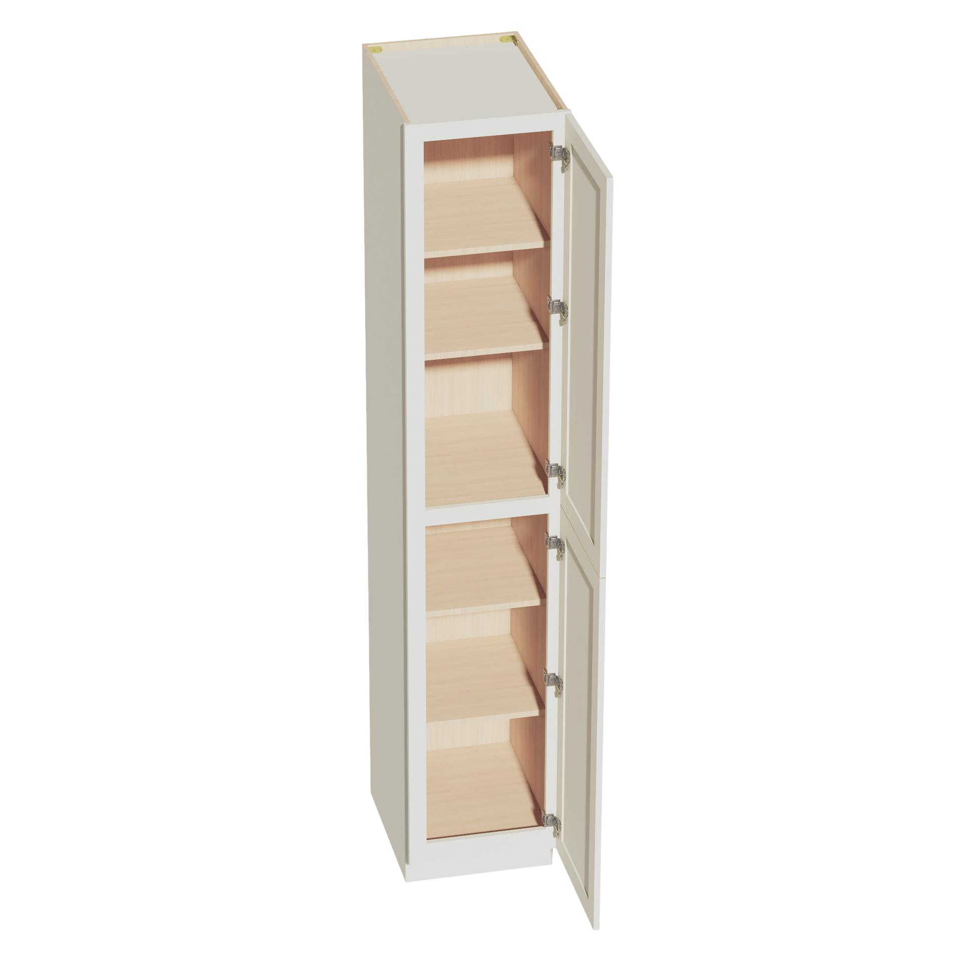 TP1896-SSAW  Tall Shelf Pantry Cabinet 2 Door & 6 Sheleves - Shaker Style - Swan White   18"W x 90"H x 24"D