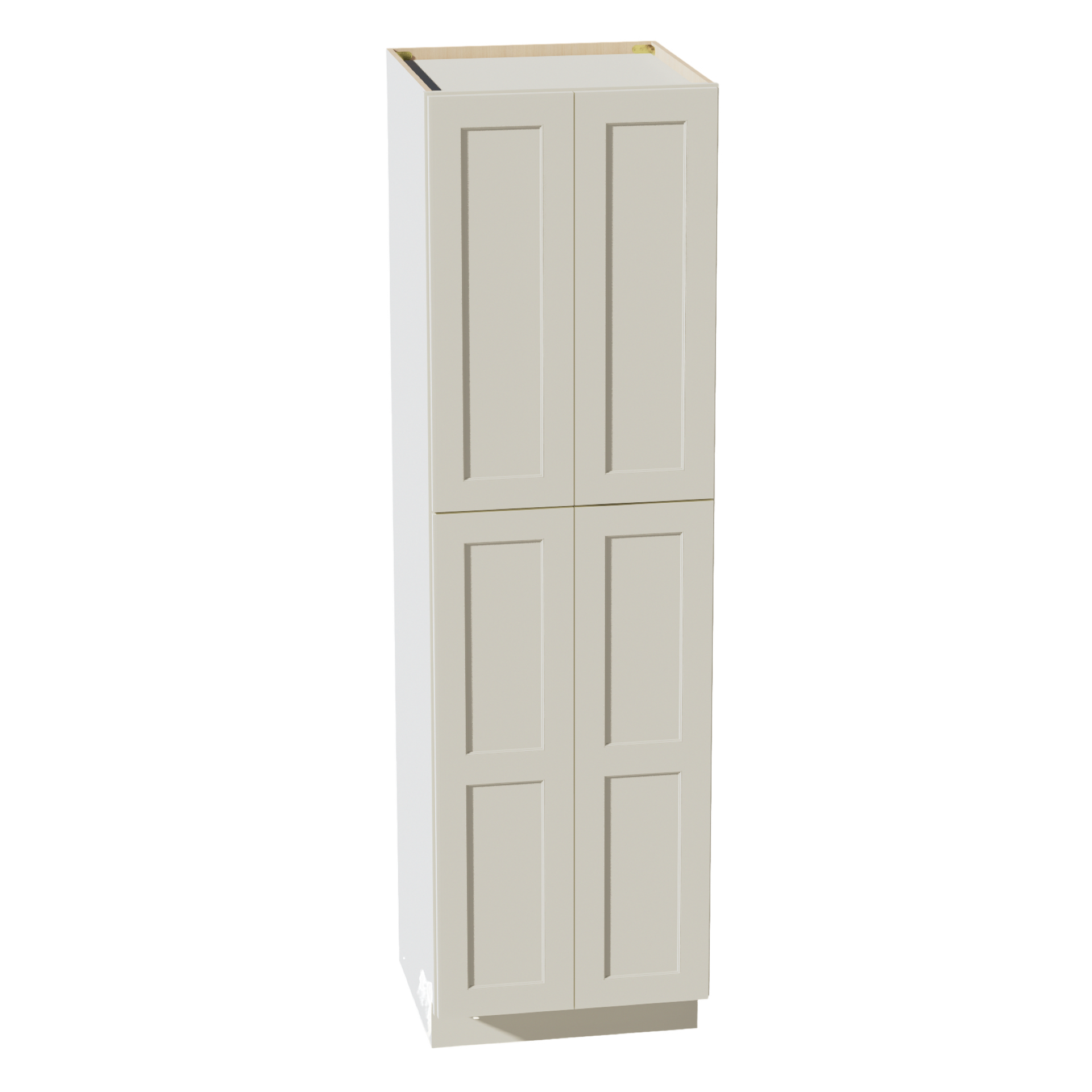TP2484-SSAW  Tall Shelf Pantry Cabinet 4 Door & 6 Sheleves - Shaker Style - Swan White   18"W x 96"H x 24"D