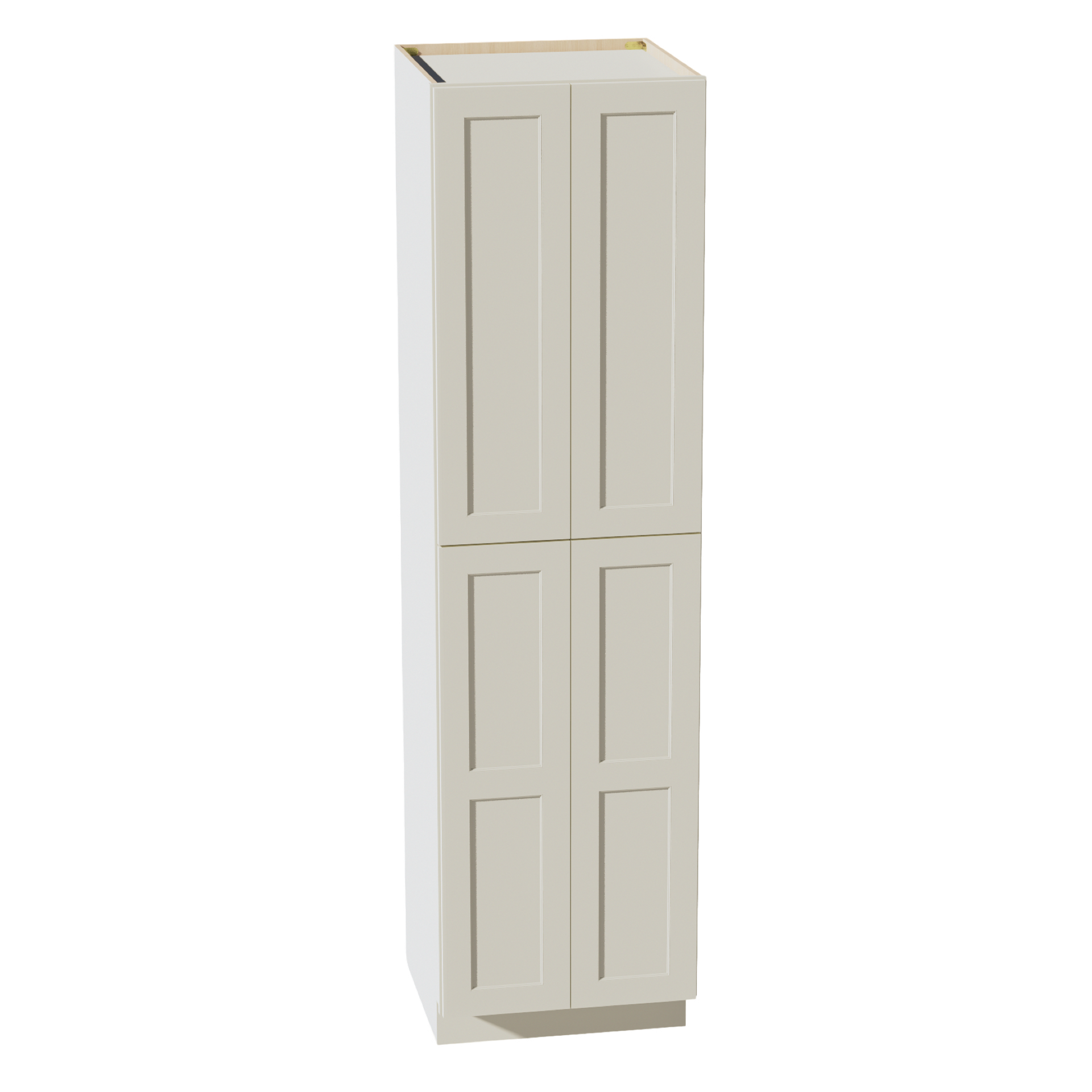 TP2490-SSAW  Tall Shelf Pantry Cabinet 4 Door & 6 Sheleves - Shaker Style - Swan White   24" W x 84"H x 24"D