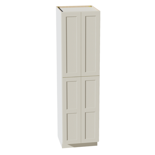 TP2490-SSAW  Tall Shelf Pantry Cabinet 4 Door & 6 Sheleves - Shaker Style - Swan White   24" W x 84"H x 24"D