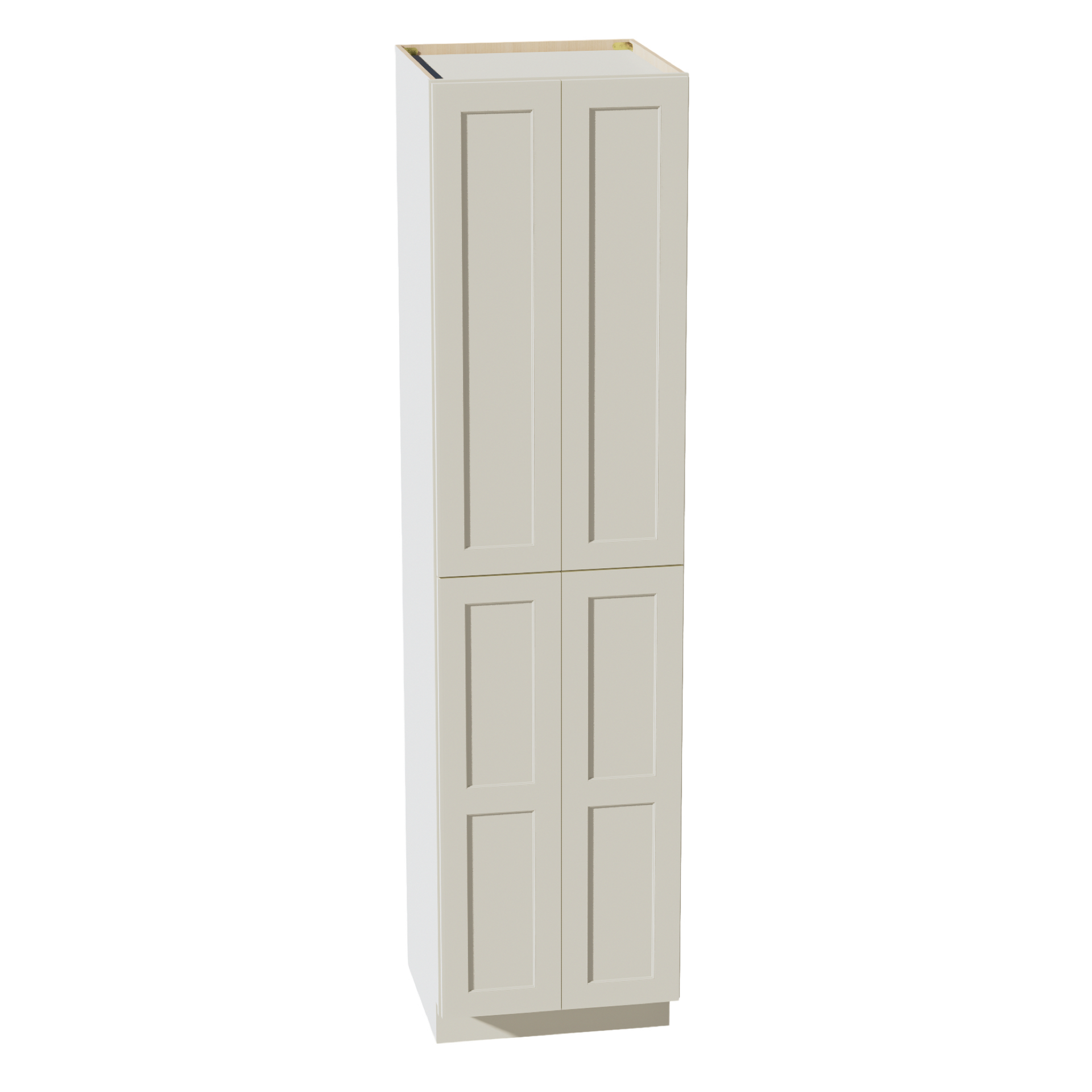 TP2496-SSAW  Tall Shelf Pantry Cabinet 4 Door & 6 Sheleves - Shaker Style - Swan White   24" W x 90"H x 24"D