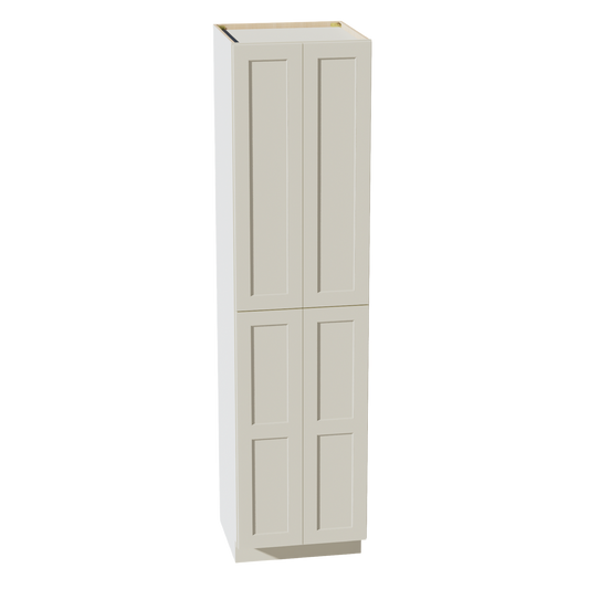 TP2496-SSAW  Tall Shelf Pantry Cabinet 4 Door & 6 Sheleves - Shaker Style - Swan White   24" W x 90"H x 24"D