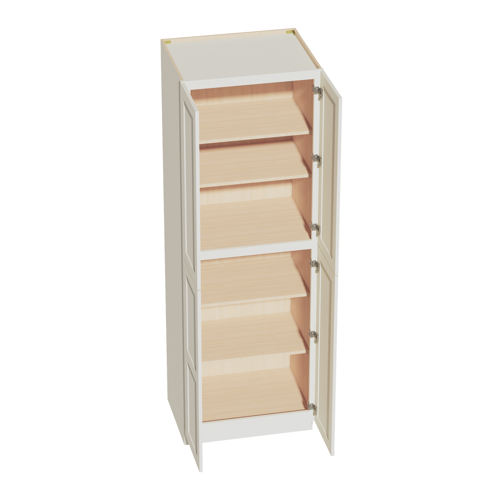 TP3090-SSAW  Tall Shelf Pantry Cabinet 2 Door & 6 Sheleves - Shaker Style - Swan White   30" W x 84"H x 24"D
