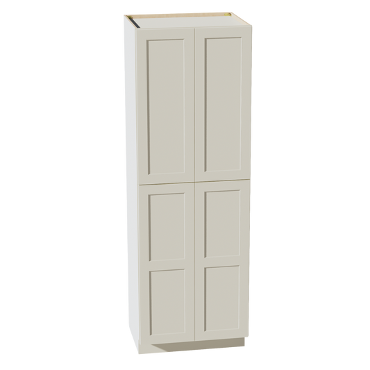TP3090-SSAW  Tall Shelf Pantry Cabinet 2 Door & 6 Sheleves - Shaker Style - Swan White   30" W x 84"H x 24"D