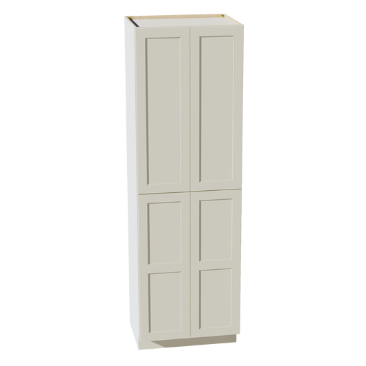 TP3096-SSAW  Tall Shelf Pantry Cabinet 2 Door & 6 Sheleves - Shaker Style - Swan White   30" W x 90"H x 24"D