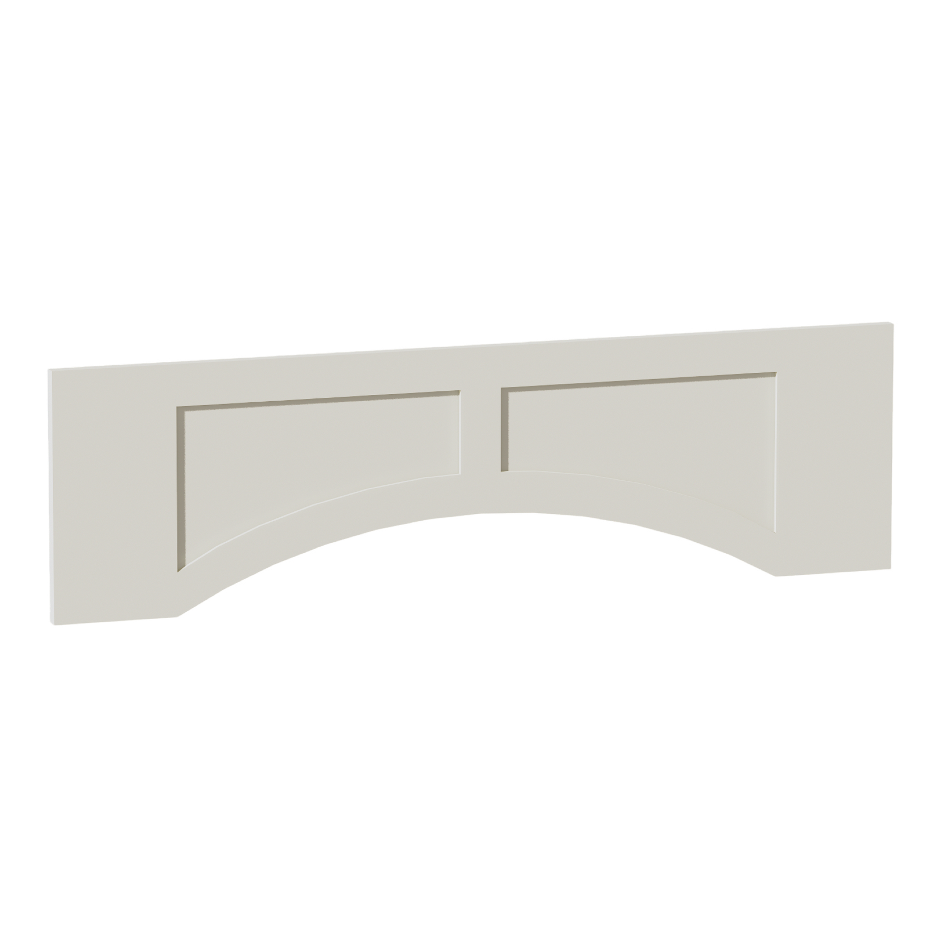 VARP42-SSAW  Arched Valance With Raised Panel - Shaker Style - Swan White   54"W x 5-1/2"H x