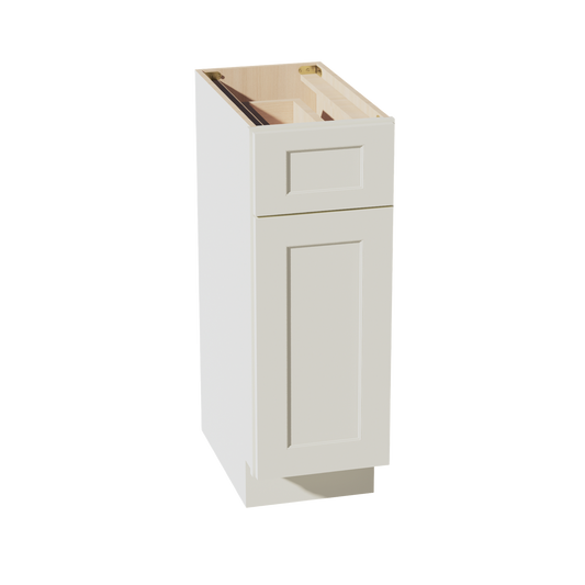 VB1221-SSAW  Vanity Base Cabinet 1 Door & 1 Drawer - Shaker Style - Swan White   54"W x 12"H x