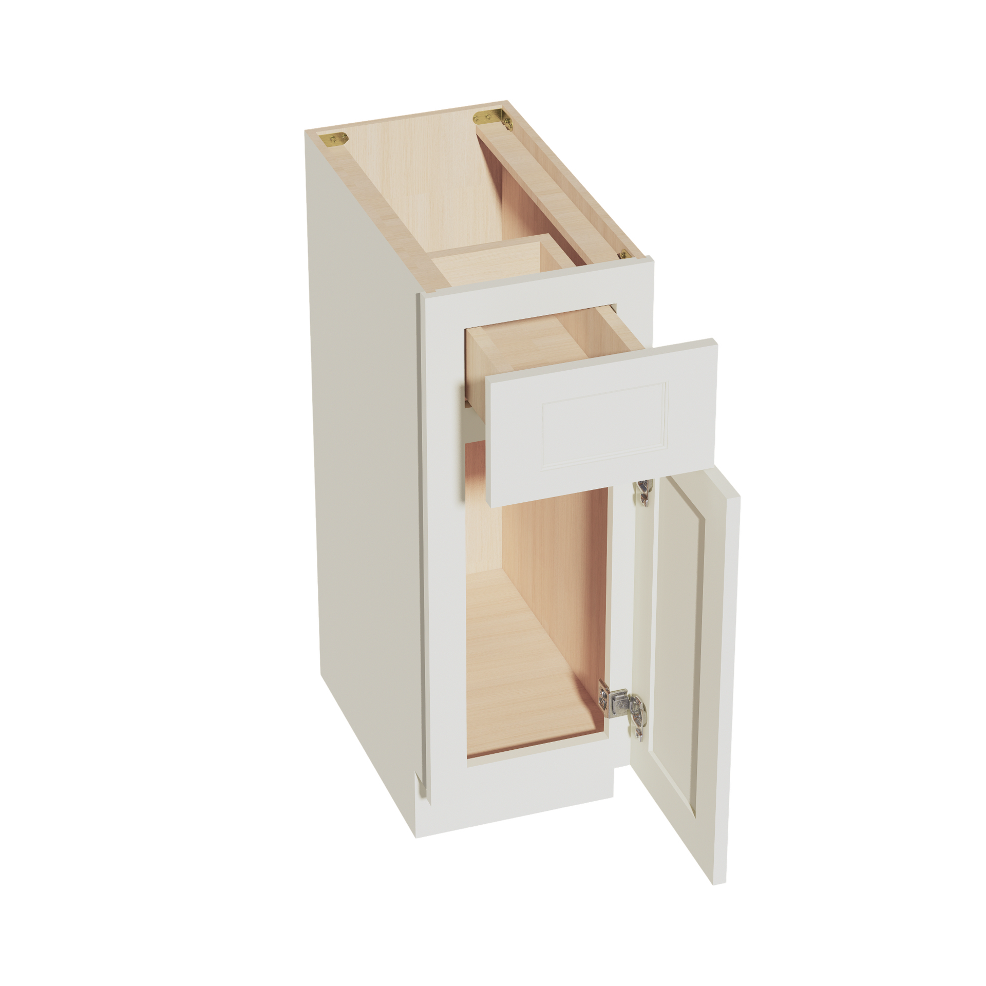 VB1221-SSAW  Vanity Base Cabinet 1 Door & 1 Drawer - Shaker Style - Swan White   54"W x 12"H x
