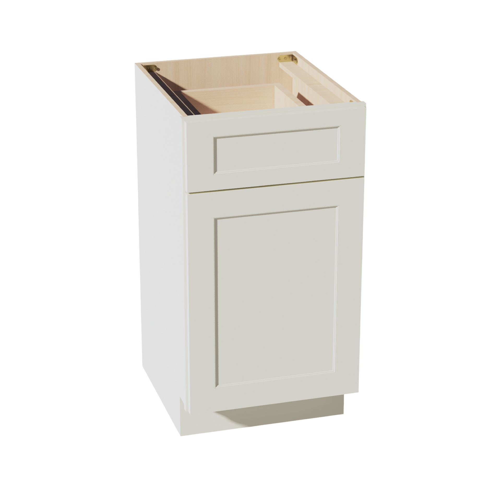 VB1821-SSAW  Vanity Base Cabinet 1 Door & 1 Drawer - Shaker Style - Swan White   15"W x 34-1/2"H x 24"D