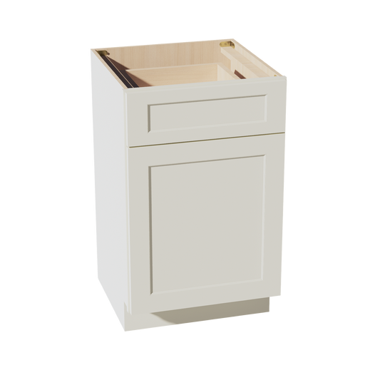 VB2121-SSAW  Vanity Base Cabinet 1 Door & 1 Drawer - Shaker Style - Swan White   18"W x 34-1/2"H x 24"D