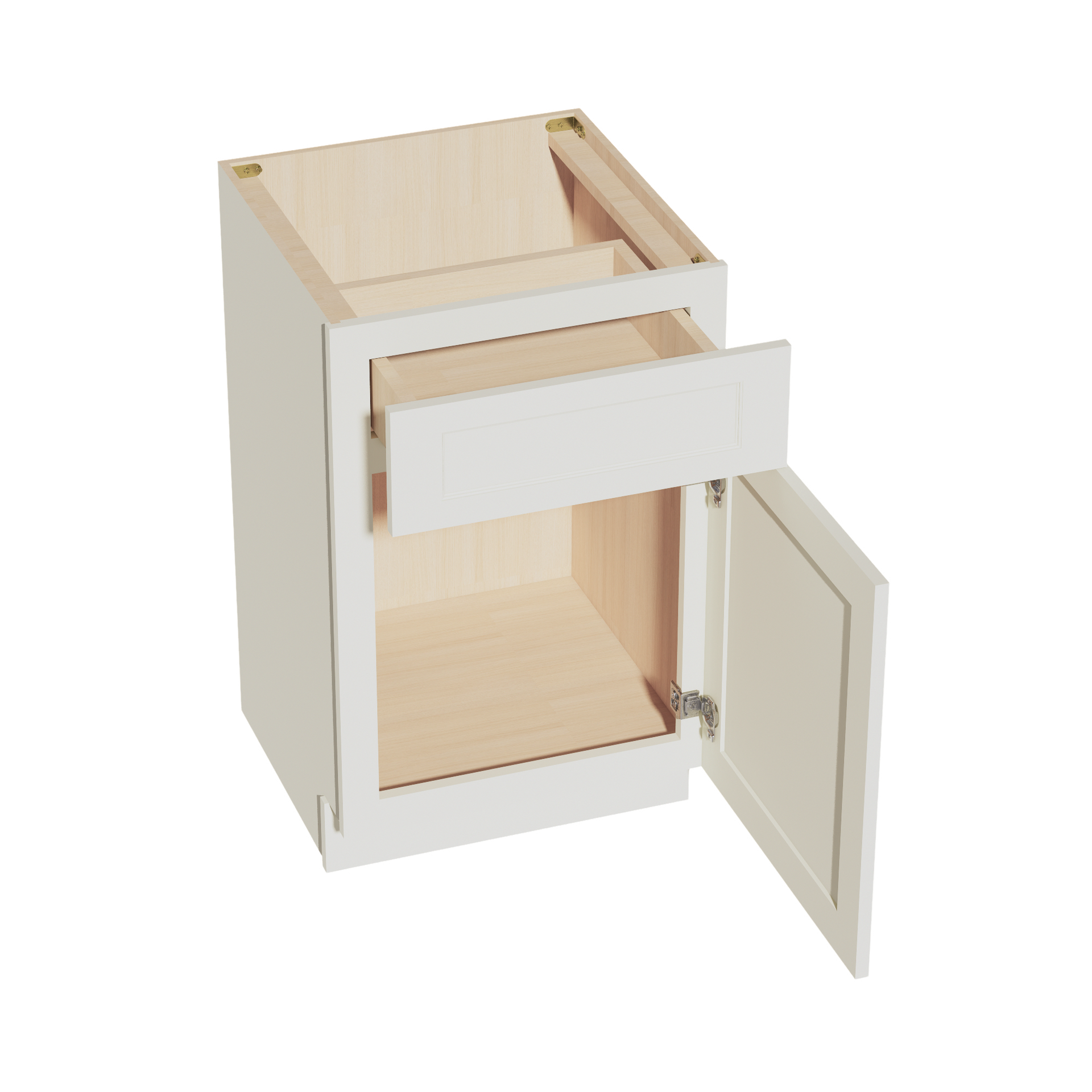 VB2121-SSAW  Vanity Base Cabinet 1 Door & 1 Drawer - Shaker Style - Swan White   18"W x 34-1/2"H x 24"D