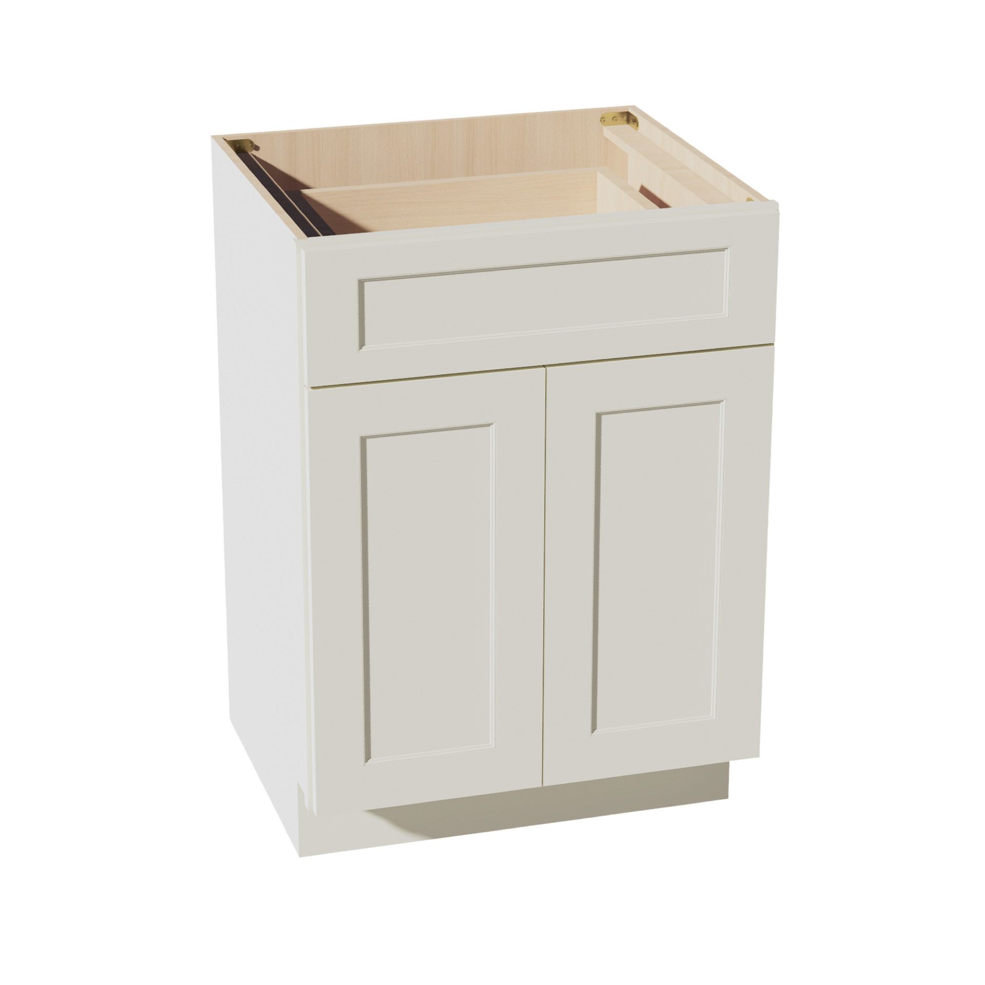 VB2421-SSAW  Vanity Base Cabinet 2 Doors & 1 Drawer - Shaker Style - Swan White   21"W x 34-1/2"H x 24"D