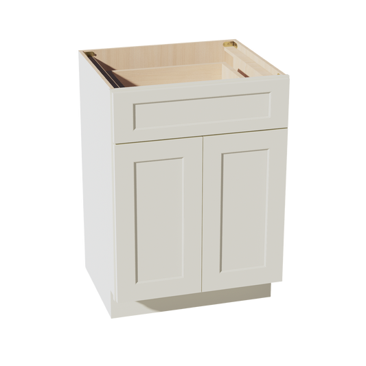 VB2421-SSAW  Vanity Base Cabinet 2 Doors & 1 Drawer - Shaker Style - Swan White   21"W x 34-1/2"H x 24"D