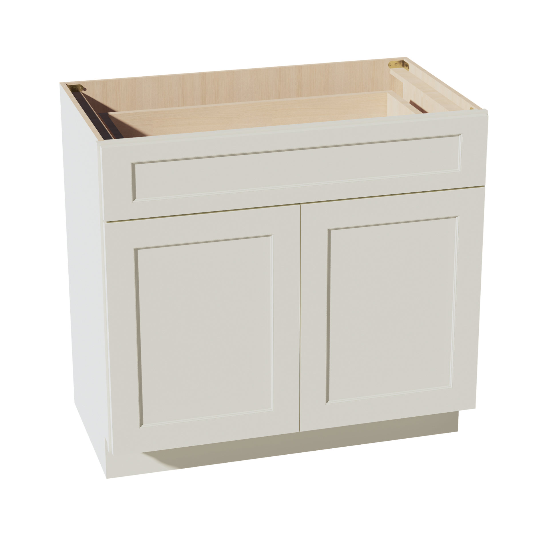 VB3621-SSAW  Vanity Base Cabinet 2 Doors & 1 Drawer - Shaker Style - Swan White   33"W x 34-1/2"H x 24"D
