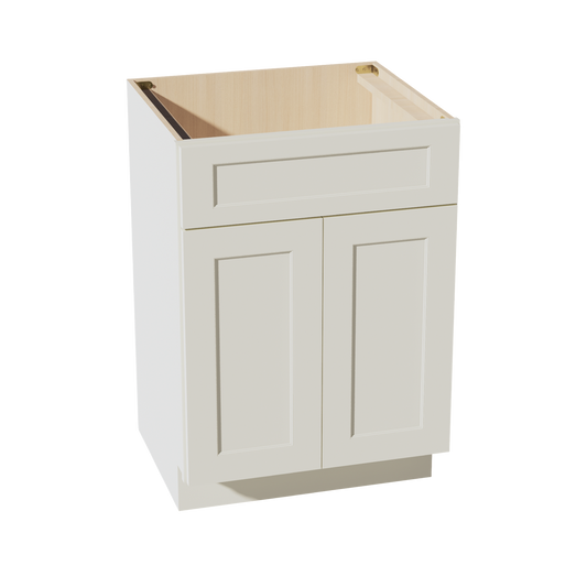 VSB2421-SSAW  Vanity Sink Base 1 False Drawer & 2 Doors - Shaker Style - Swan White   36"W x 34-1/2"H x 21"D
