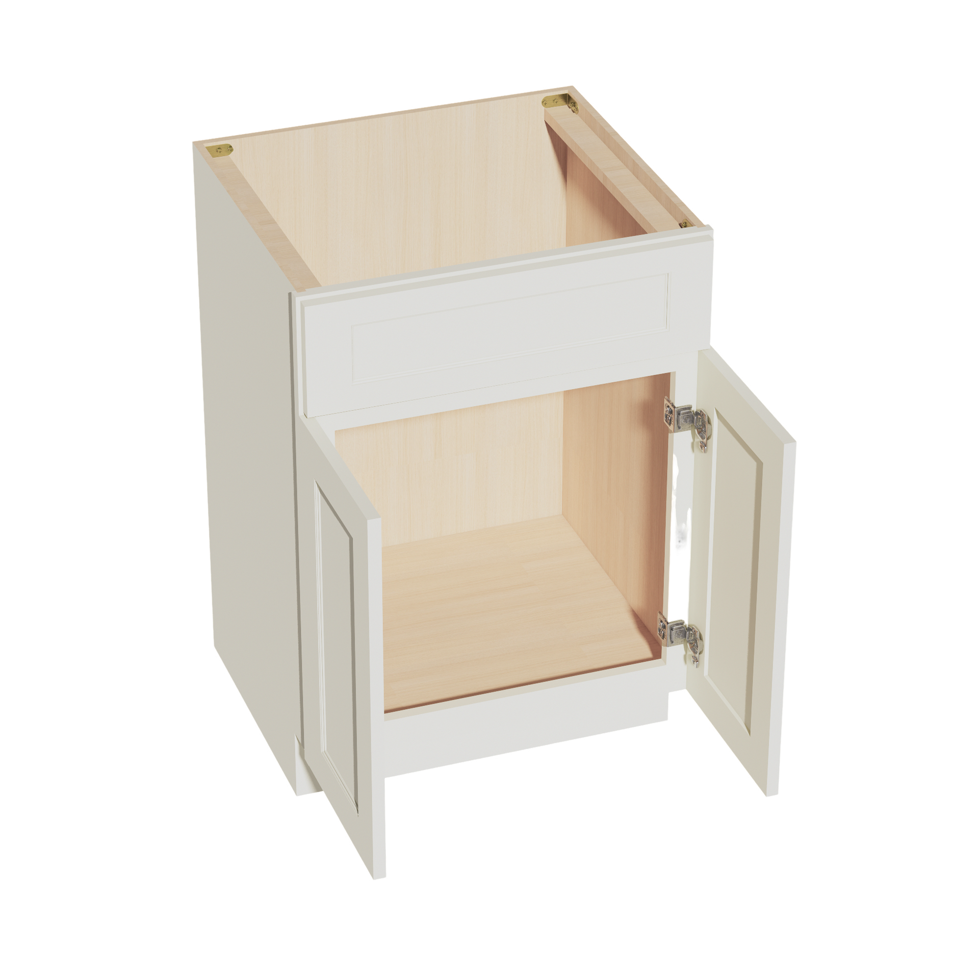 VSB2421-SSAW  Vanity Sink Base 1 False Drawer & 2 Doors - Shaker Style - Swan White   36"W x 34-1/2"H x 21"D