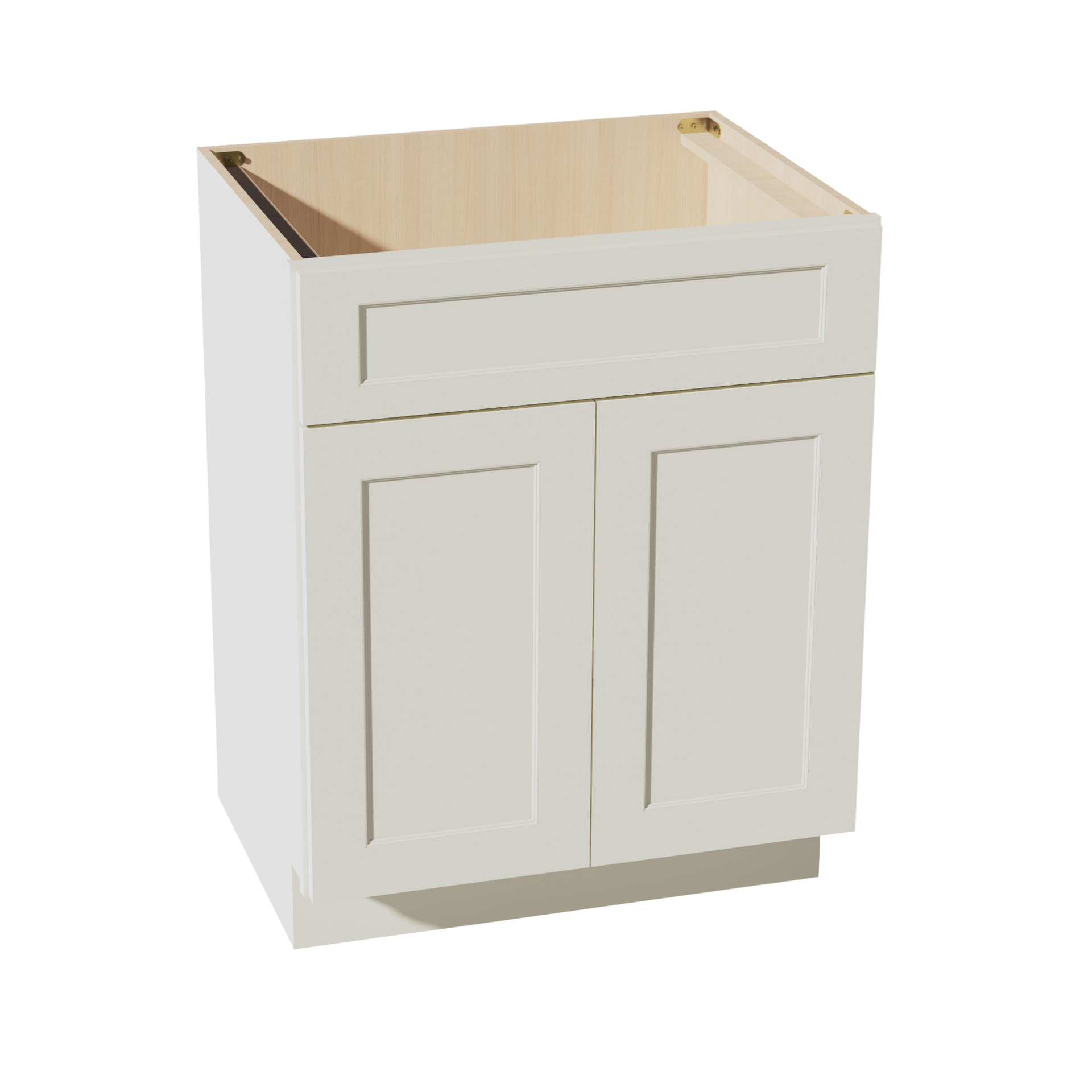VSB2721-SSAW  Vanity Sink Base 1 False Drawer & 2 Doors - Shaker Style - Swan White   24"W x 34-1/2"H x 21"D
