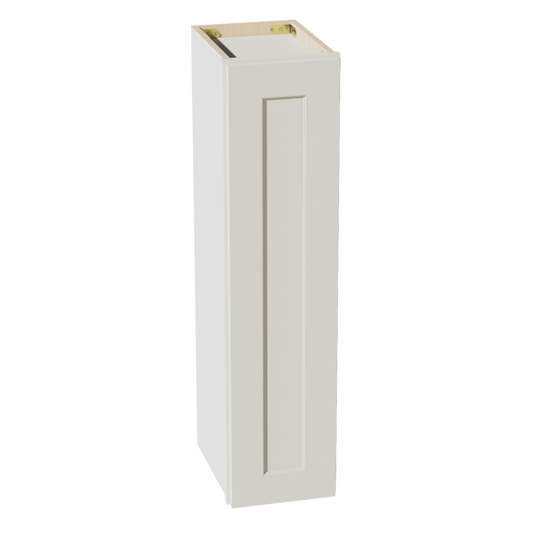 W0936-SSAW  Wall Cabinet 1 Door & 2 Shelves - Shaker Style - Swan White   09"W x 30"H x 12"D