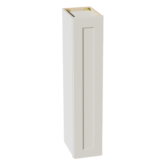 W0942-SSAW  Wall Cabinet 1 Door & 2 Shelves - Shaker Style - Swan White   09"W x 36"H x 12"D