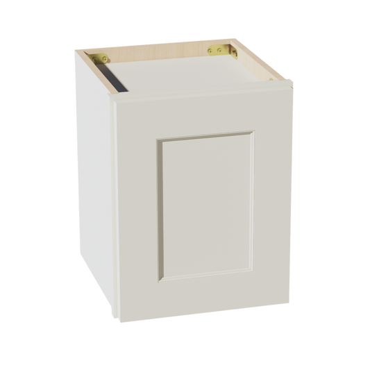 W1215-SSAW  Wall Cabinet 1 Door & 2 Shelves - Shaker Style - Swan White   09"W x 42"H x 12"D