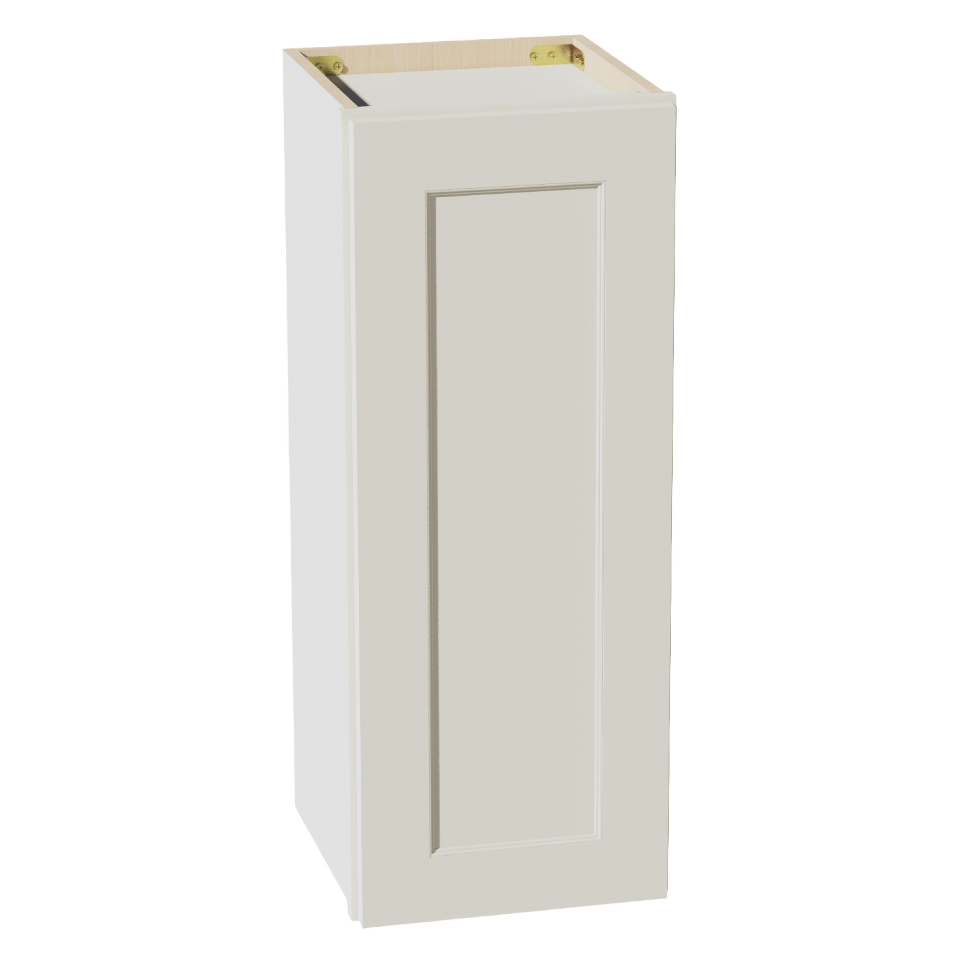 W1230-SSAW: Shaker Swan White 12"W x 30"H 1 Door & 2 Shelves Standard Wall Cabinet
