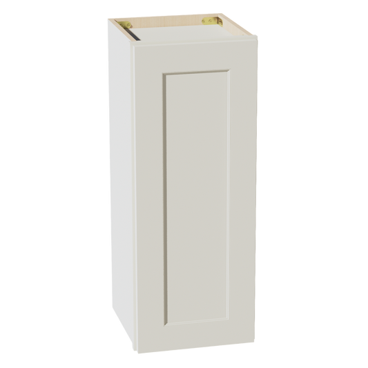 W1230-SSAW  Wall Cabinet 1 Door & 2 Shelves - Shaker Style - Swan White   12"W x 15"H x 12"D