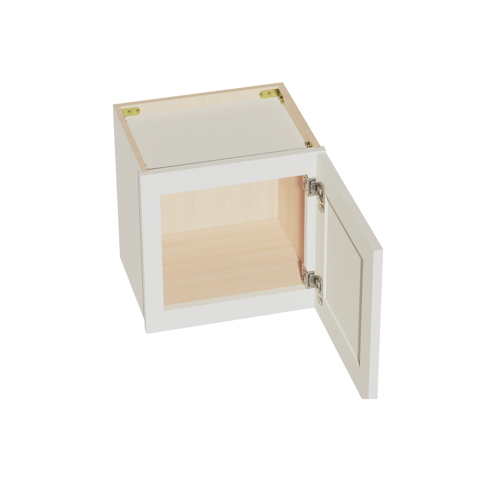 W1515-SSAW: Shaker Swan White 15"W x 15"H 1 Door Standard Wall Bridge Cabinet