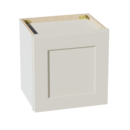 W1515-SSAW  Wall Cabinet 1 Door & 2 Shelves - Shaker Style - Swan White   12"W x 42"H x 12"D