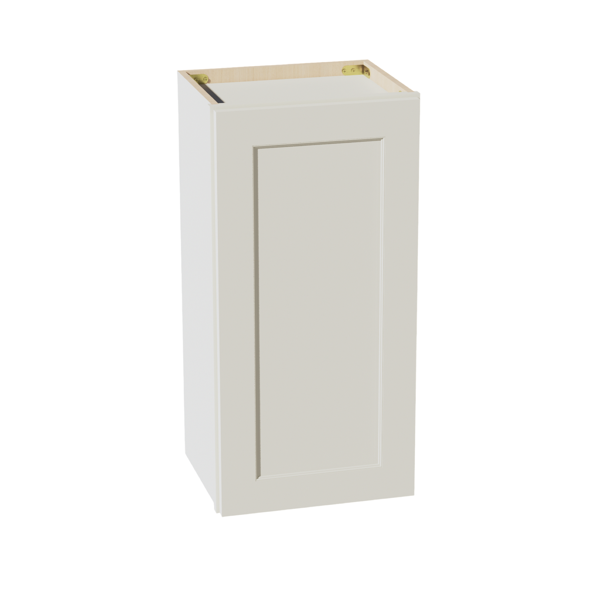 W1530-SSAW  Wall Cabinet 1 Door & 2 Shelves - Shaker Style - Swan White   15"W x 15"H x 12"D