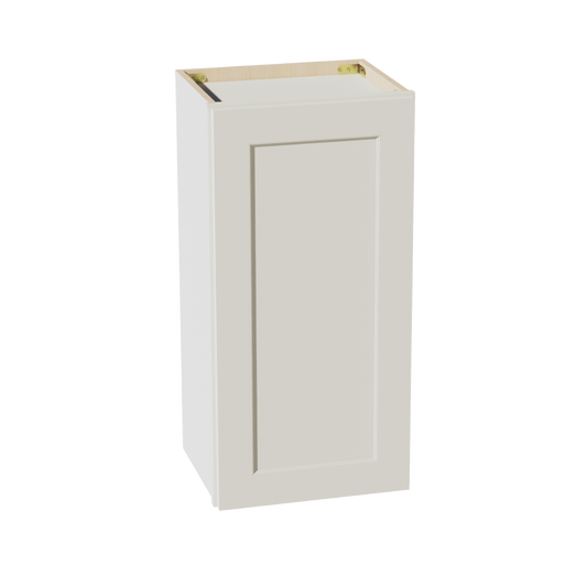 W1530-SSAW  Wall Cabinet 1 Door & 2 Shelves - Shaker Style - Swan White   15"W x 15"H x 12"D