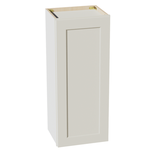 W1536-SSAW  Wall Cabinet 1 Door & 2 Shelves - Shaker Style - Swan White   15"W x 30"H x 12"D