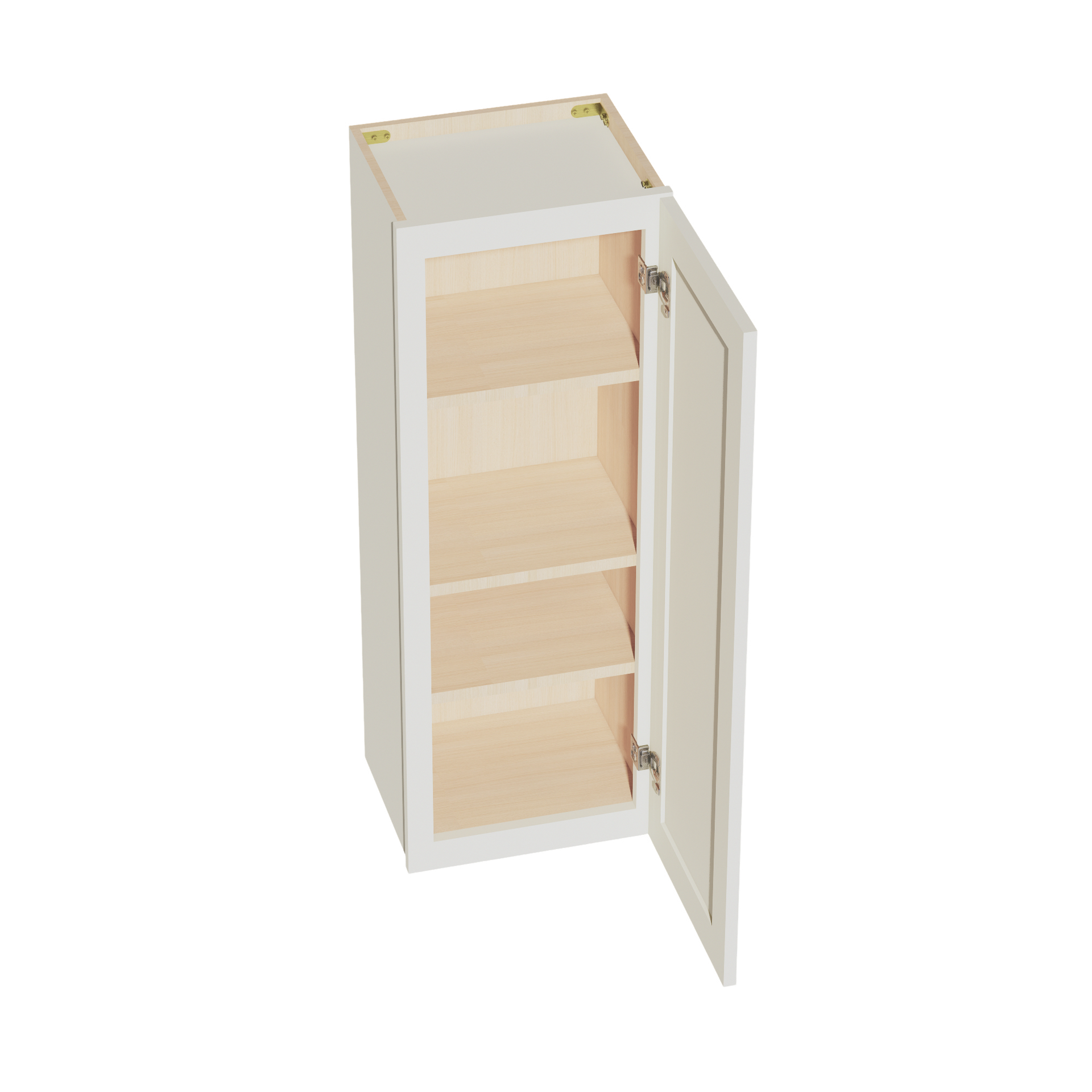 W1542-SSAW  Wall Cabinet 1 Door & 2 Shelves - Shaker Style - Swan White   15"W x 36"H x 12"D