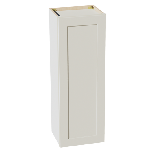 W1542-SSAW  Wall Cabinet 1 Door & 2 Shelves - Shaker Style - Swan White   15"W x 36"H x 12"D