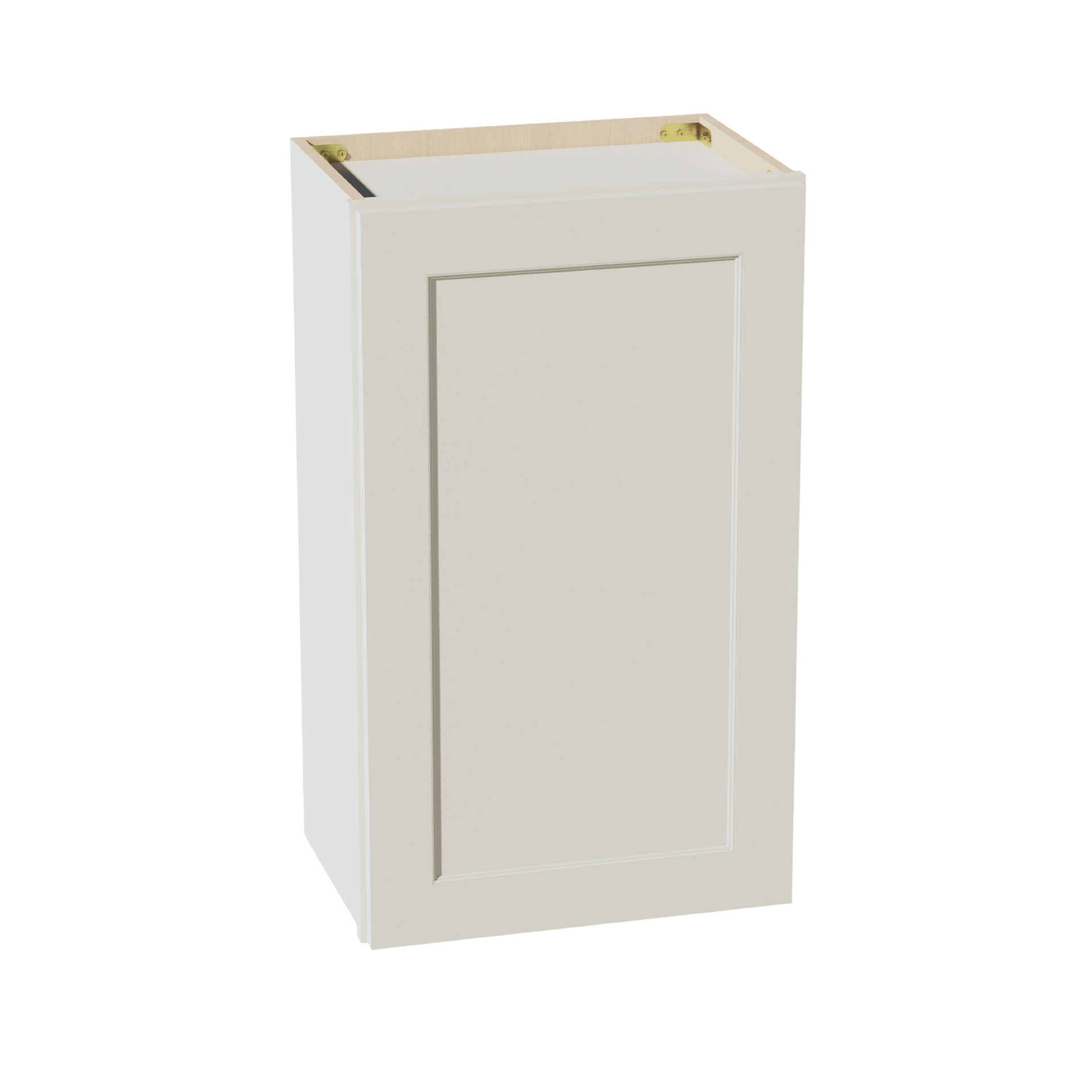 W1830-SSAW  Wall Cabinet 1 Door & 2 Shelves - Shaker Style - Swan White   18"W x 15"H x 12"D