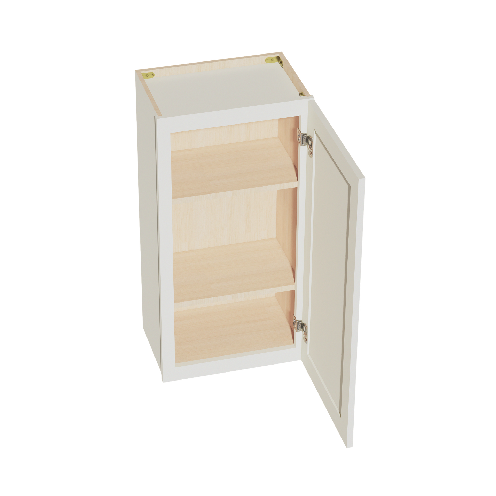 W1836-SSAW  Wall Cabinet 1 Door & 2 Shelves - Shaker Style - Swan White   18"W x 30"H x 12"D