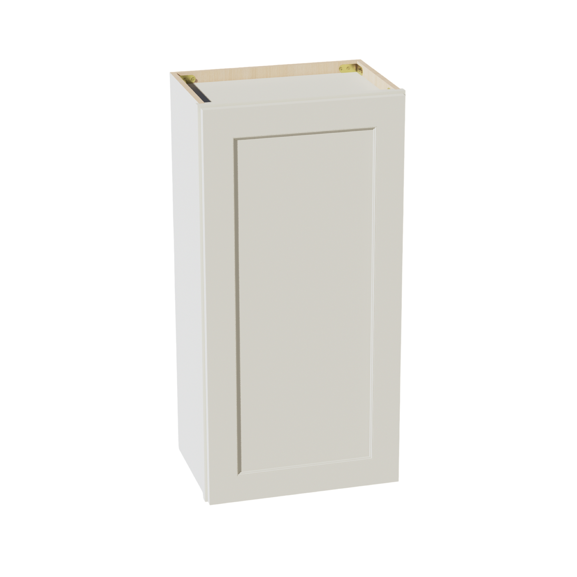 W1836-SSAW  Wall Cabinet 1 Door & 2 Shelves - Shaker Style - Swan White   18"W x 30"H x 12"D