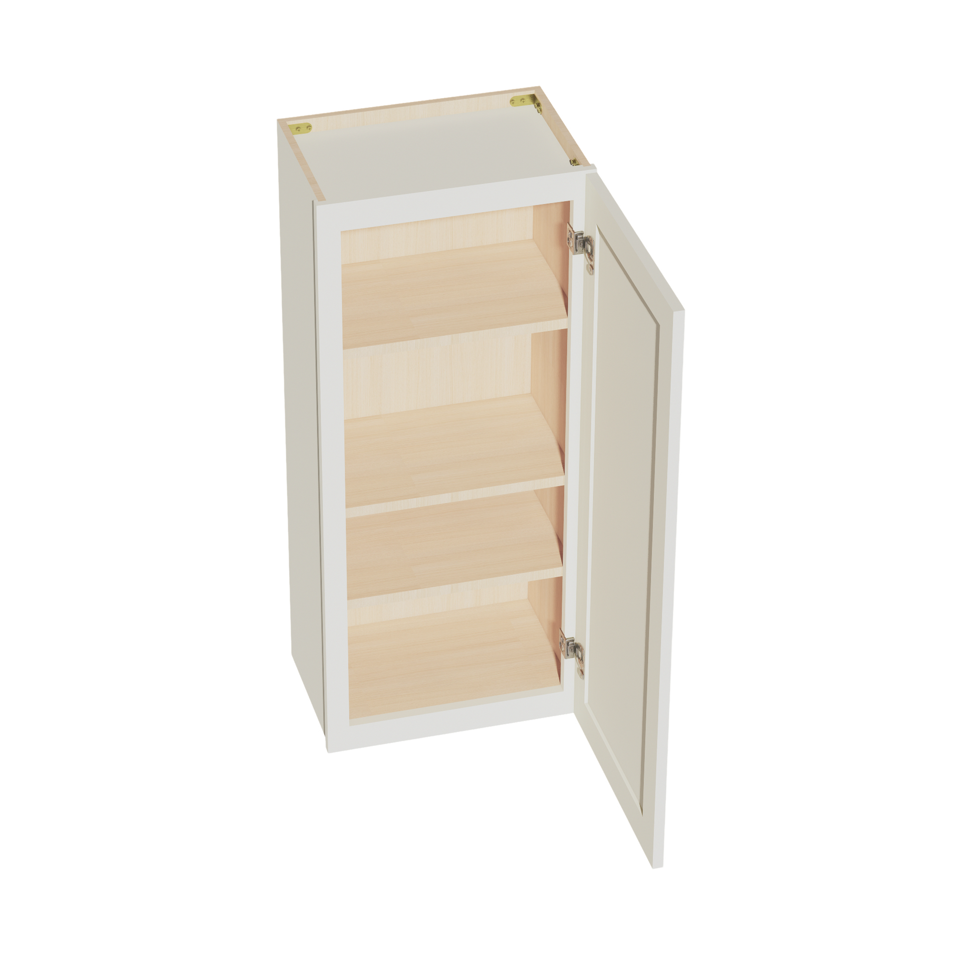 W1842-SSAW  Wall Cabinet 1 Door & 2 Shelves - Shaker Style - Swan White   18"W x 36"H x 12"D