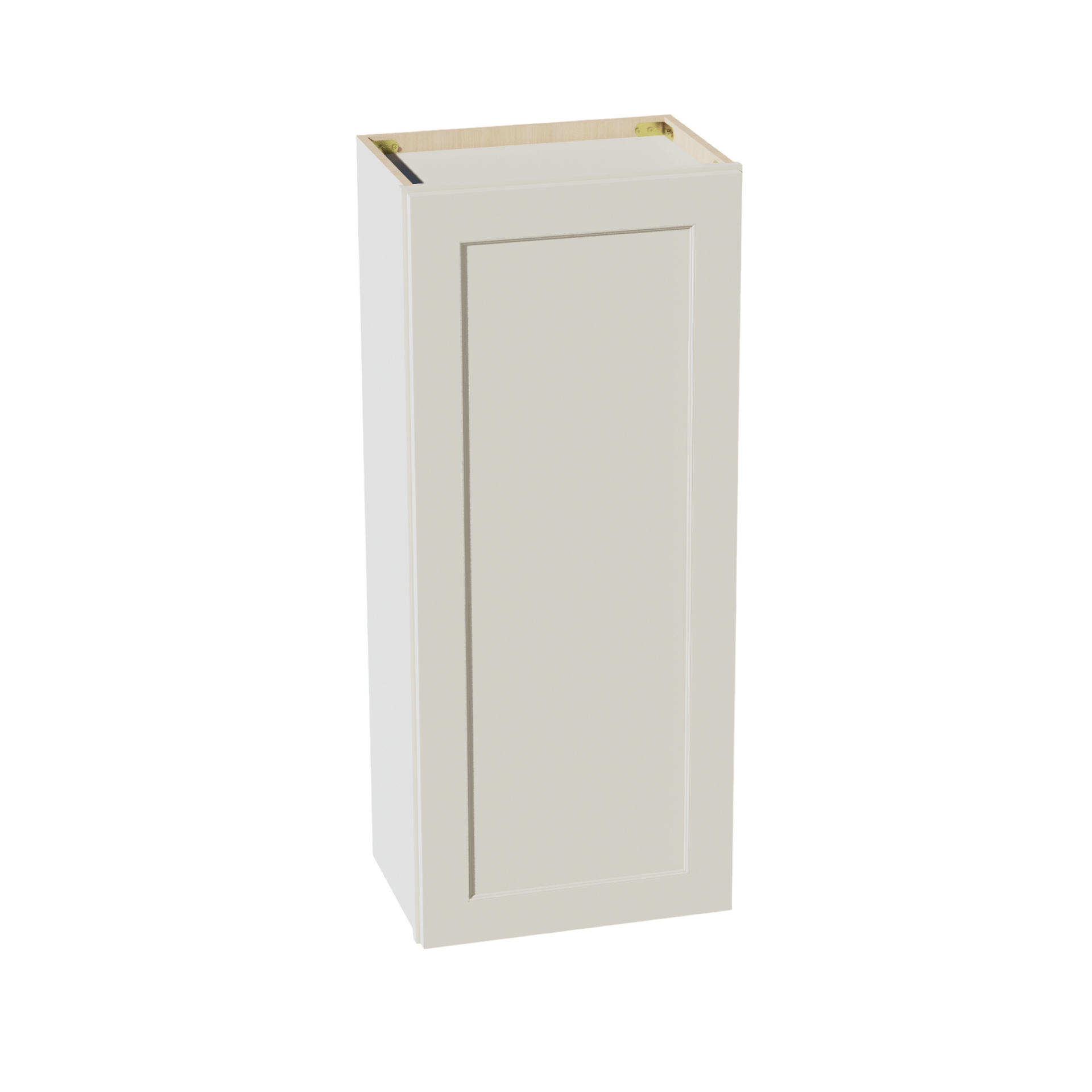 W1842-SSAW  Wall Cabinet 1 Door & 2 Shelves - Shaker Style - Swan White   18"W x 36"H x 12"D