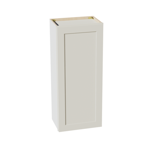 W1842-SSAW  Wall Cabinet 1 Door & 2 Shelves - Shaker Style - Swan White   18"W x 36"H x 12"D