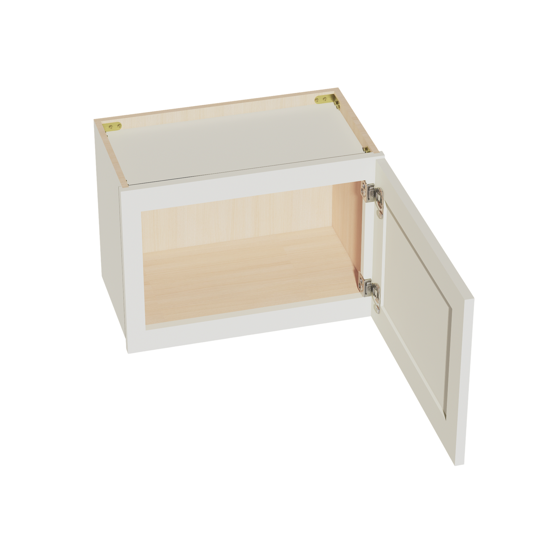 W2115-SSAW  Wall Cabinet 1 Door & 2 Shelves - Shaker Style - Swan White   18"W x 42"H x 12"D