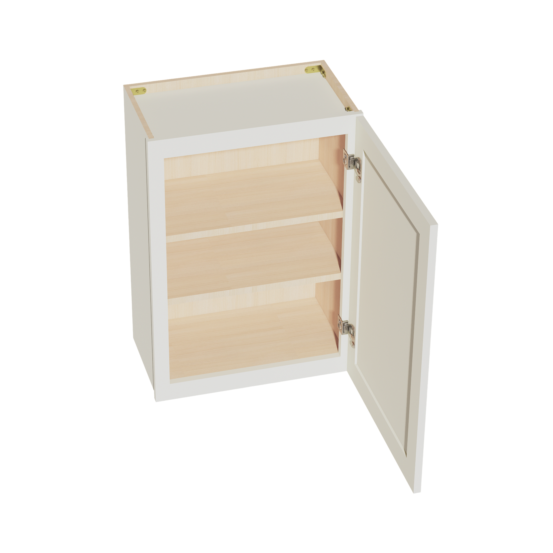 W2130-SSAW  Wall Cabinet 1 Door & 2 Shelves - Shaker Style - Swan White   21"W x 15"H x 12"D