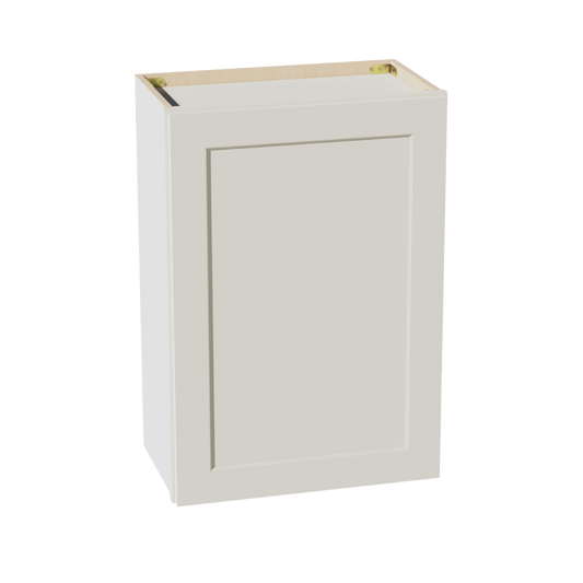 W2130-SSAW  Wall Cabinet 1 Door & 2 Shelves - Shaker Style - Swan White   21"W x 15"H x 12"D